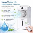 thumbnail image 3 of Memoryfield Portable Evaporative Air Cooler AC Fan with 2.6 Gal Water Tank, 3 Speeds Cooling Fan, White, 3 of 7