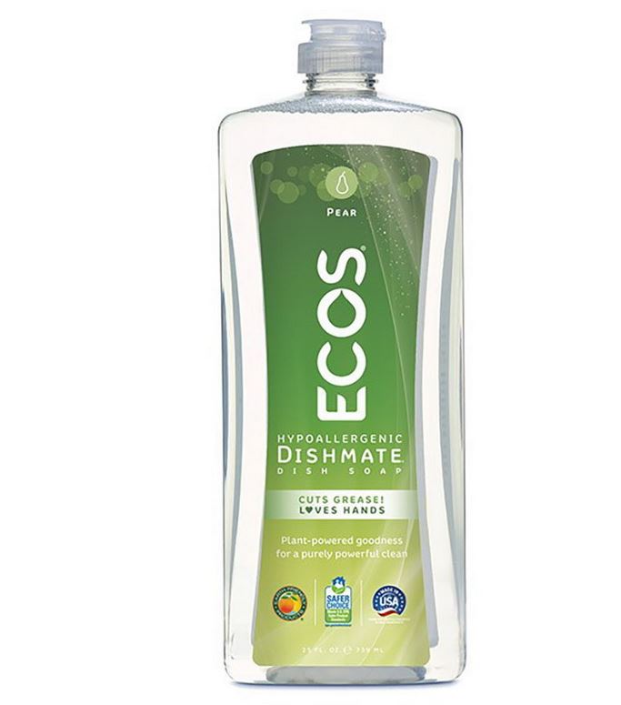 ECOS Hypoallergenic Dishmate, Dish Soap Liquid Pear , 25 Ounce Pack