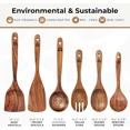 thumbnail image 6 of 6-Piece Teak Wood Cooking Utensil Set Heat-Resistant Non-Stick Safe Spoons & Spatulas for Kitchen, 6 of 6
