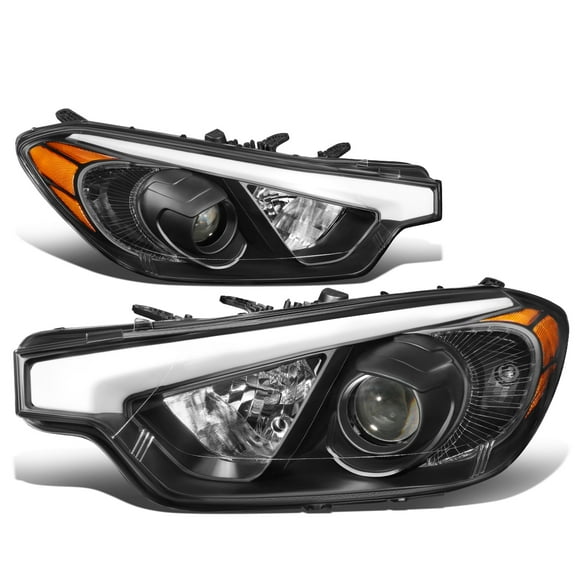 DNA Motoring For 14-16 Kia Forte 5 Koup Black Amber Corner Projector Headlight Lamps Pair