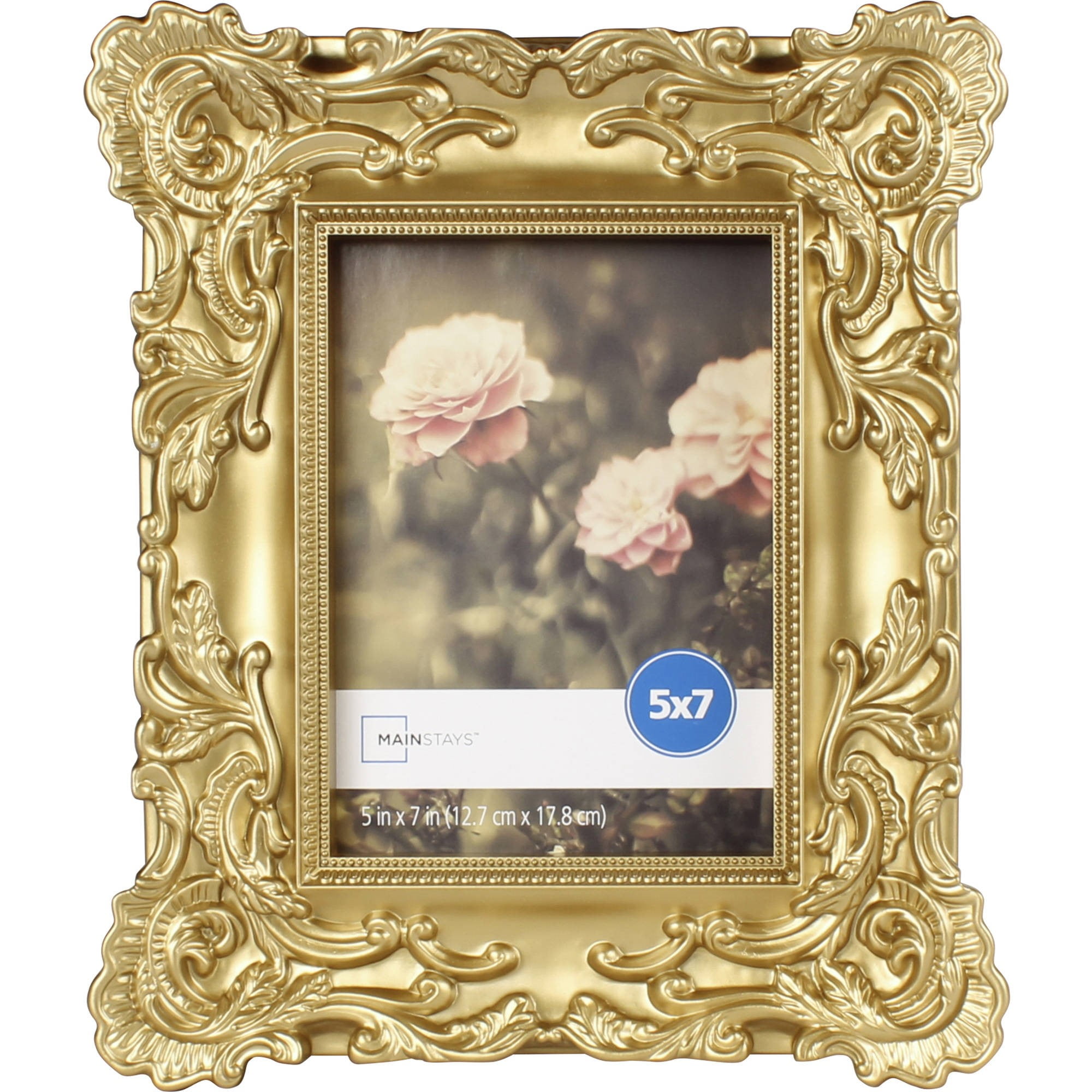 Mainstays 5x7 Baroque Picture Frame Gold Walmart