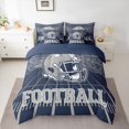 thumbnail image 2 of jejeloiu Football Game 7pcs Bedding Comforter Set,Gray Deepblue Queen Bedding Sets For Teens Reversible, 2 of 8