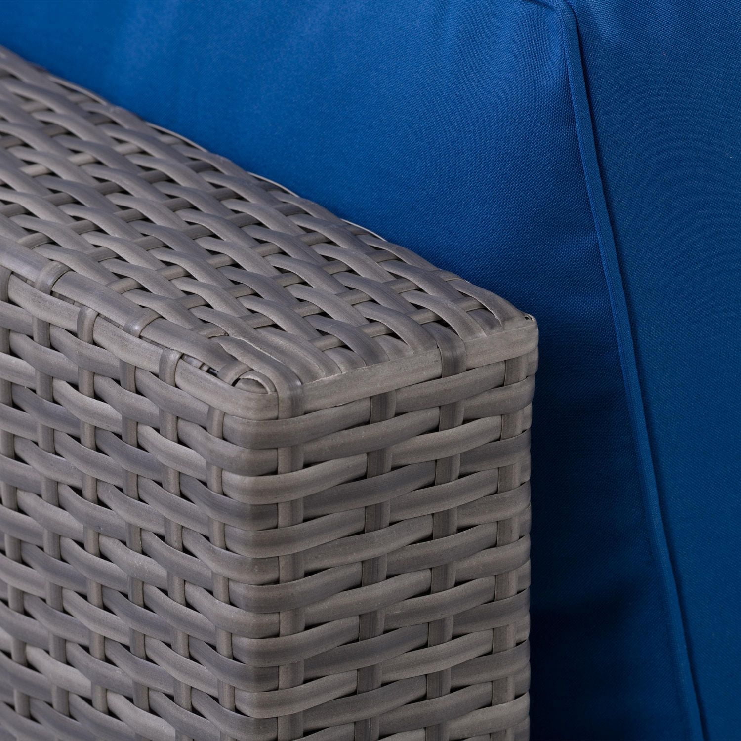 CorLiving Parksville - Chaise d'angle sectionnelle en résine tressée, rotin et acier galvanisé avec coussins, vendue à l'unité, à utiliser pour agrandir un ensemble extérieur