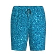 thumbnail image 4 of Naloa Blue Glitter Men's Short Pajama Pants, Lounge Comfort Shorts with Elasticized Waistband and Side Pockets - 3X-Large, 4 of 9