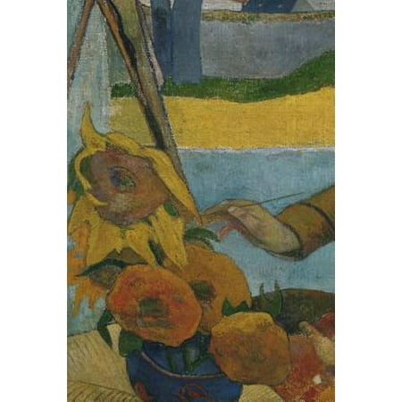Art Journal: Paul Gauguin - Vincent van Gogh painting sunflowers - Art Cover College Ruled Notebook 110 Pages