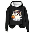 thumbnail image 2 of Halloween Sweatshirts for Women Plus Size Winter Casual Lapel Loose Solid Long Sleeved Hoodies, 2 of 3