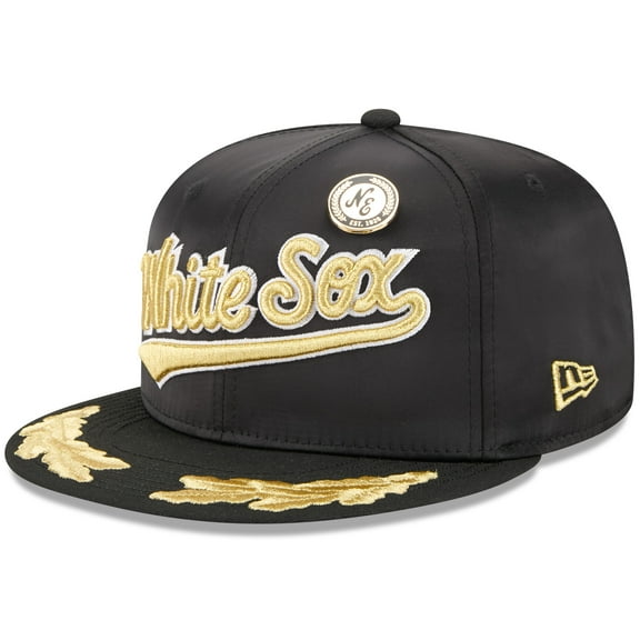 Men's New Era Black Chicago White Sox 2025 59FIFTY Day Gold Leaf 59FIFTY Fitted Hat