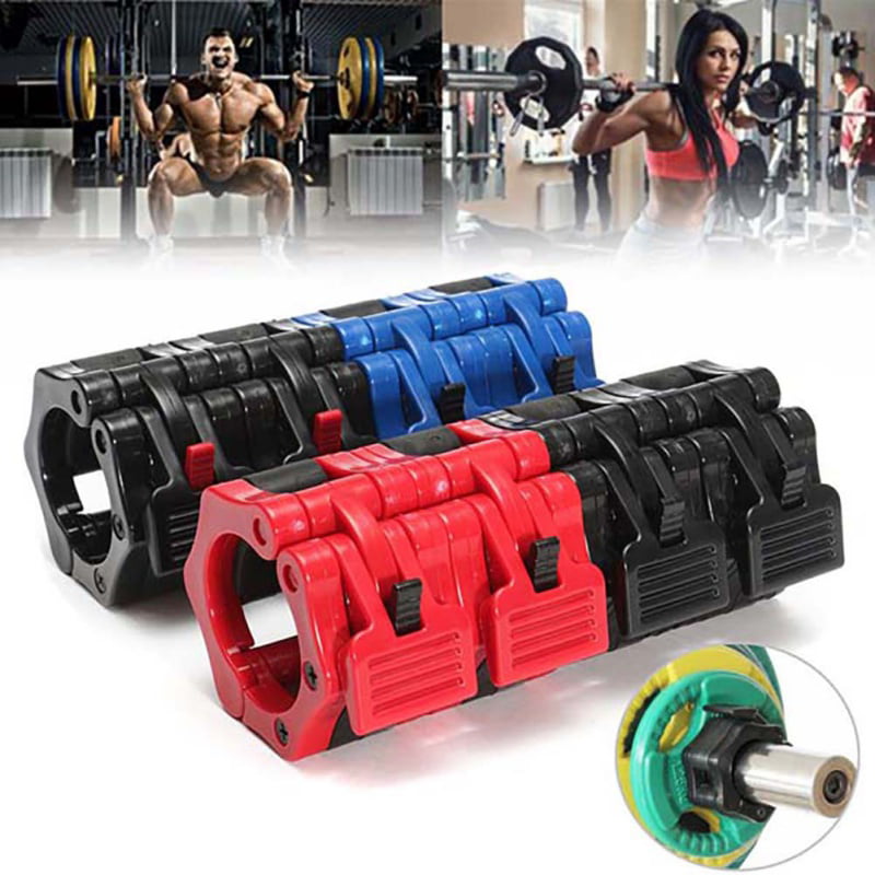 Olympic 1" 2" Spinlock Collars Barbell Dumbell Clips Clamp Weight Bar Lock Pair