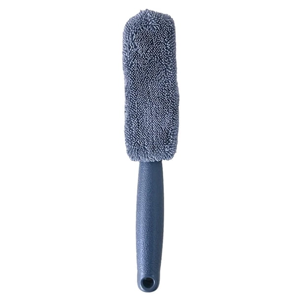 LUVCLS Cepillo para lavar ruedas de coche, portátil, de microfibra, con accesorios, herramienta para detallar motocicletas, P1u2 Clea, mango de plástico para maletero de coche