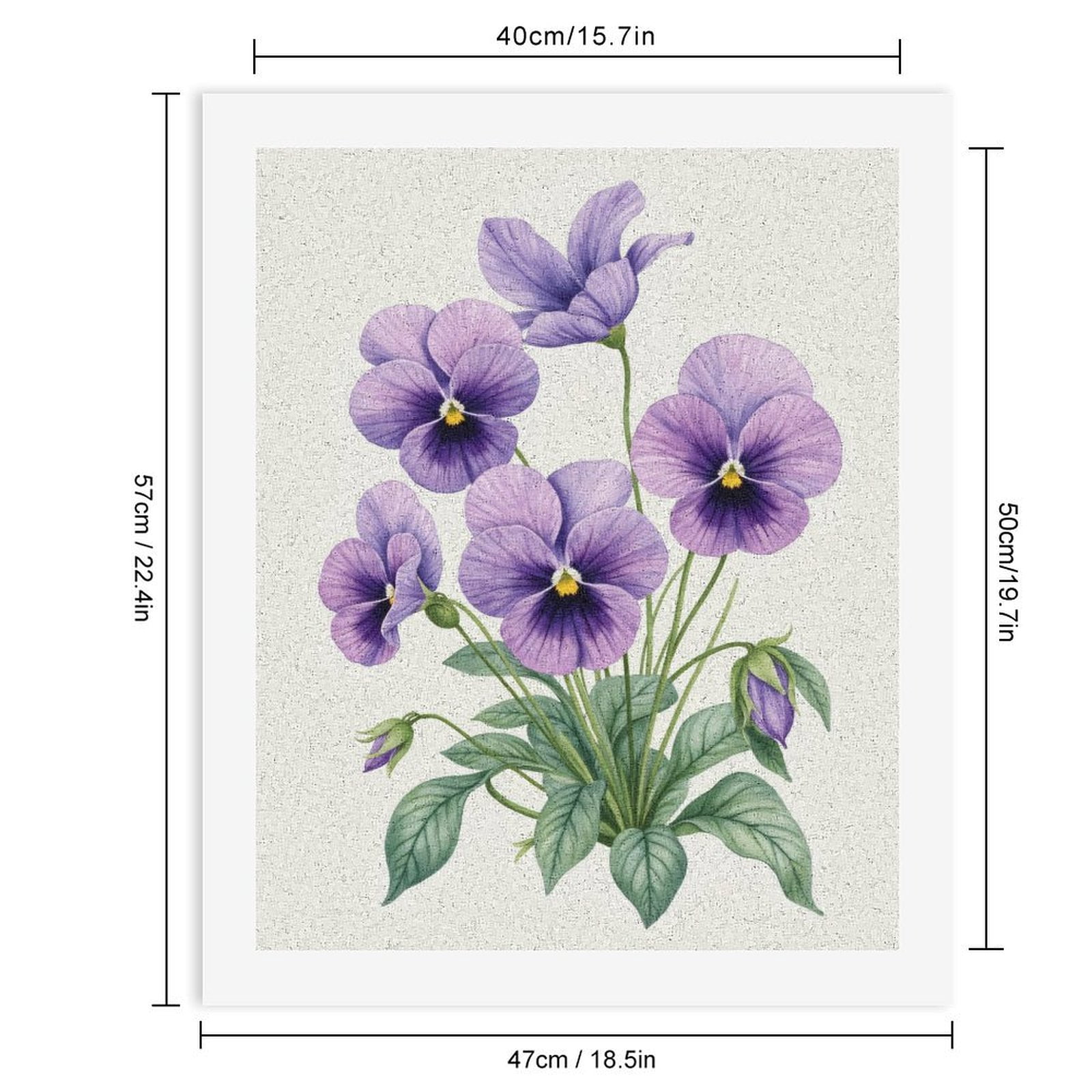 Paint by Numbers Kit for Adults, Purple Pansy Flowers Illustration Paint by Numbers, Easy Paint by Numbers Kit for Adults Beginner, DIY Adult Paint by Number Kits on Canvas, Home Decor