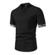 thumbnail image 1 of Ceisia Men's Slim Fit Short Sleeve Henley T-Shirt Solid Color with Printed Cuff Trim Black M Gifts, 1 of 3
