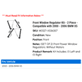 thumbnail image 2 of Front Window Regulator Kit - 2 Piece - Compatible with 2000 - 2006 BMW X5 2001 2002 2003 2004 2005, 2 of 2