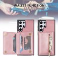 thumbnail image 6 of Dteck Case for Samsung Galaxy S22 Ultra, Zipper Card Holder for Women Wallet Case for Girls Cute Folio Flip Cute Slim Leather Wallet Back Magnetic Closure Phone Cases, Rosegold, 6 of 8