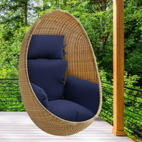ToppiJoy Foldable Swing Egg Chair Cushion, Hanging Chair Cushions with Pillow, Hanging Egg Chair Pad for Patio/Swing/Hammock/Egg Chair, Soft and Skin-Friendly (Navy Blue)