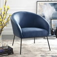 thumbnail image 2 of Brixton Leather PU Accent Chair with Matte Black Base, Navy, 2 of 7