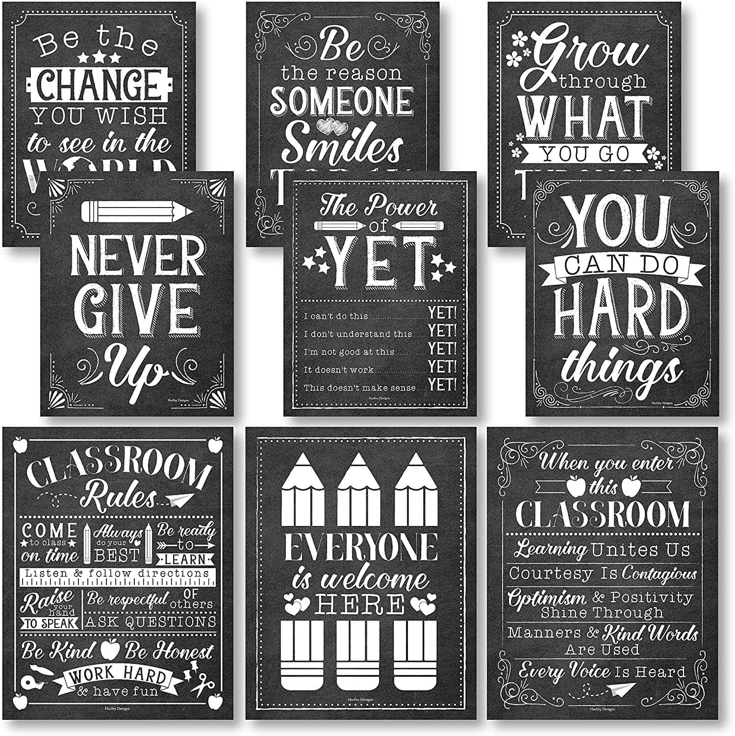 9 Black And White Classroom Decor Sign For Classroom