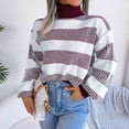 thumbnail image 5 of VALMASS Long Sleeve Crew Neck Color Block Winter Casual Knit Sweater Women (S, Wine), 5 of 8