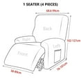 thumbnail image 3 of CNKOO Housses Extensibles pour Fauteuil Inclinable avec Poches Housses de Fauteuil lazy Boy pour Fauteuil Inclinable Housses de Fauteuil Inclinable pour Grand Fauteuil Inclinable-Noir-1 Place (4 Pcs), 3 of 8