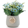 thumbnail image 1 of CHAO Flor artificial Florero de margaritas de cerámica Flor artificial Pequeña margarita artificial Boda, oficina, mesa, ventana, sala de estar, dormitorio, fiesta (azul), 1 of 5