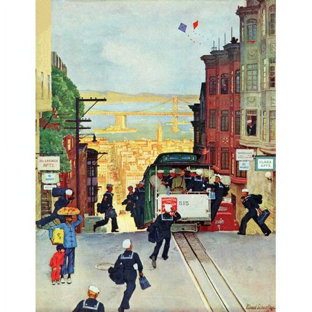 Marmont Hill "San Francisco Cable Car" by Mead Schaeffer Painting Print on Canvas