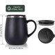 thumbnail image 3 of Taza de café aislada con asa y tapa, taza de café de acero inoxidable de doble pared con aislamiento térmico al vacío, taza de café de viaje para el hogar y la oficina, color Storm, 3 of 4