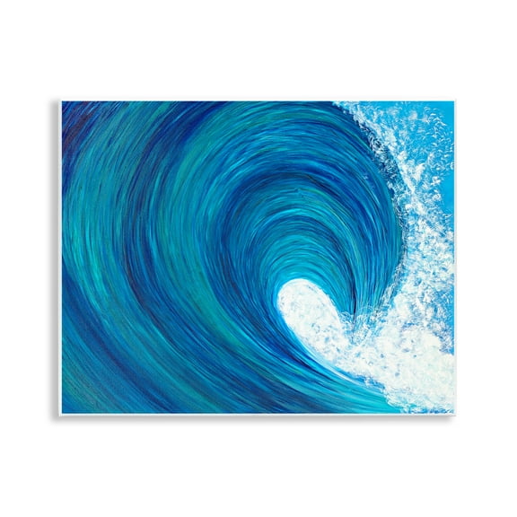 Stupell Industries Swirling Ocean Wave Coastal Painting Unframed Art Print Wall Art, 14 x 11