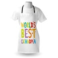 thumbnail image 3 of Grandma Apron Cartoon Style Lettering Worlds Best Grandma Quote with Stars Colorful Illustration, Unisex Kitchen Bib Apron with Adjustable Neck for Cooking Baking Gardening, Multicolor, by Ambesonne, 3 of 3