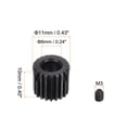 thumbnail image 2 of Uxcell 6mm Aperture 20T Mod 0.5 45# Steel Hardened Spur Diff Differential Motor Gear, 2 of 5