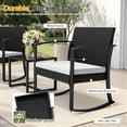 thumbnail image 7 of Homall 3 Pieces Outdoor Rocking Chairs, PE Rattan Chairs with Cushions and Coffee Table Conversation Set, 7 of 7