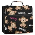 thumbnail image 2 of ALAZA Zipper Binder Monkey Cute 3 Ring Trapper Keeper File Folder Organizer Bag, 2 of 8