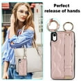 thumbnail image 6 of Allytechgroup 2024 New Trendy Back Case Cover for Apple iPhone Xr 6.1", Premium PU Leather Luxury Design with Ring Holder Stand Bracket Bumper Shockproof Phone Case for Girls Women, Rosegold, 6 of 8
