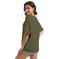 thumbnail image 6 of Women Oversized T-Shirt Round Neck Pull On T-Shirt Basic Casual Loose Fit Workout Tops, 6 of 7