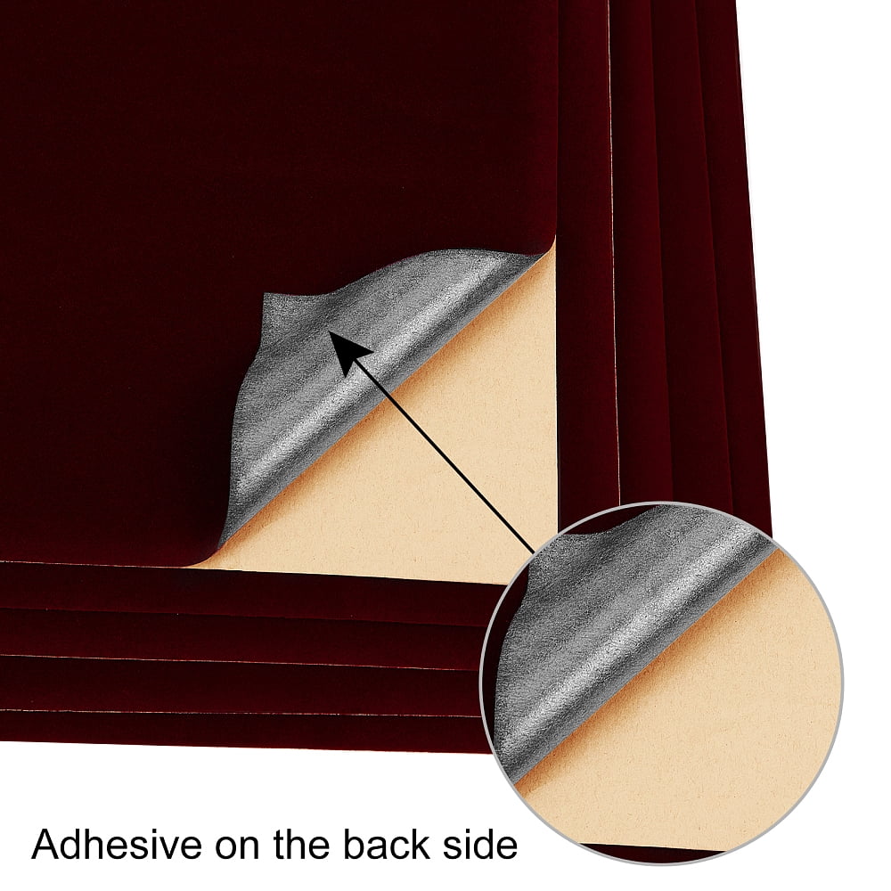 1Set Jewelry Flocking Cloth Self-adhesive Fabric Brown 40x28.9~29cm 12sheets/set