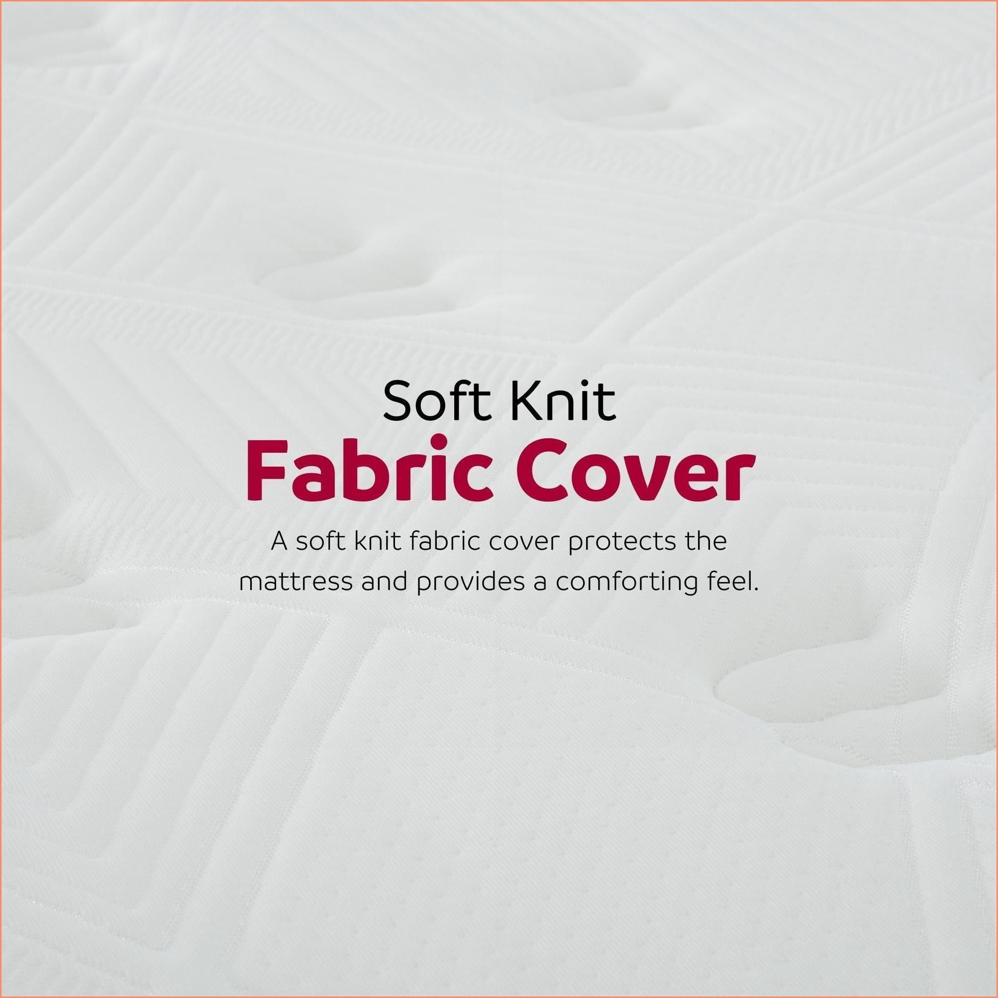 Mattresses King Size Medium Firm Pocket Coil Bed in a Box Mattress | White | Polyester