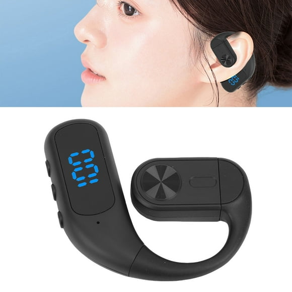 Headset, Wireless V5.5 Earpiece with Pulse DT40 Directional Sound Transmission, Bone Conduction Noise Cancelling for Business, Trucker, Driver
