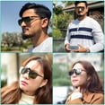 thumbnail image 2 of WANGLY Polarized UV400 Unisex Men And Women Flip Up Clip On Sunglasses, Fit Over Prescription And Reading Glasses Frames, Medium Size, Gray Lens, 2 of 6