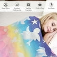 thumbnail image 3 of COMIO  in The Dark Blanket Unicorn Blankets Birthday Gift for Girls, Soft Cozy Fluffy Flannel Unicorn Throw Blanket for Kids, Décor, Bed, Sofa, Travel, 3 of 6