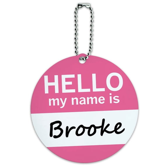 Graphics and More Brooke Hello My Name Is Round ID Card Luggage Tag