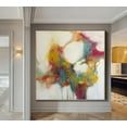 thumbnail image 2 of 50x50" Oversized Canvas Art Colorful Painting Acrylic Paintings On Canvas Abstract Art Modern Wall Art Cotemporary Art Framed Wall Decor, 2 of 3
