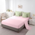 thumbnail image 4 of Castle Fairy Geometric Vertical Stripe King Bedding 7pcs,Minimalist Thin Line King Bed in a Bag,Sage Pink White,Reversible, 4 of 7