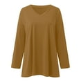 thumbnail image 4 of Breezora Tunique à Col Rond Surdimensionnée pour Femmes Chemise à Manches Longues Rayée Douce Coupe Ample Blouse Décontractée Décontractée 2026 Confort Quotidien Taille g Jaune, 4 of 5