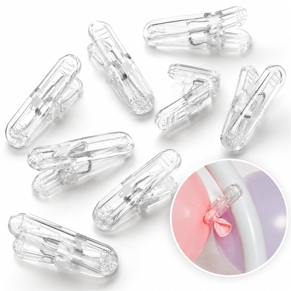 Duslogis 20 Pack Balloon Arch Clips Plastic Spring Clamps 2.4 Inch Heavy Duty Clip for Balloon Arch Kit Birthday Decoration Crafts Backdrop Woodworking Photography Studios (Clear)