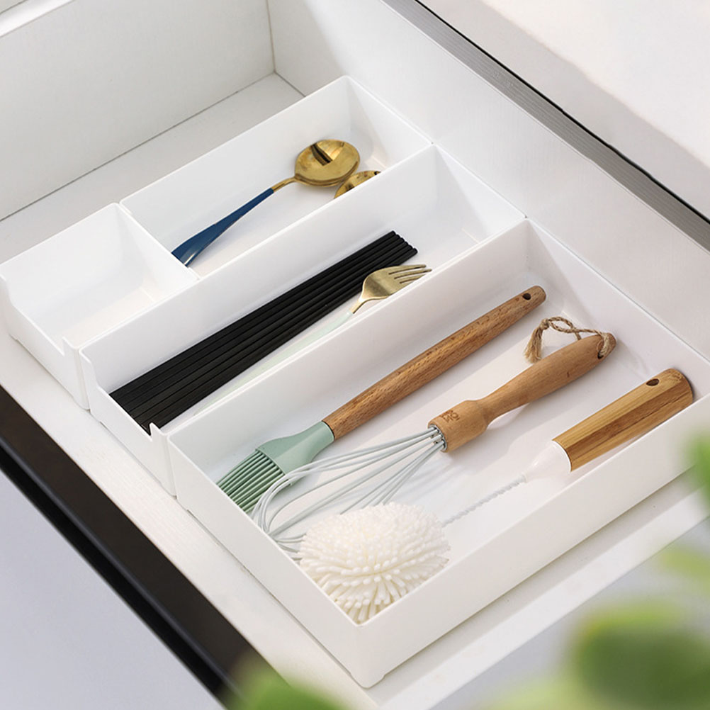 OUNONA 8 pcs  Kitchen Drawer Organizer Silverware Organizer Utensil Holder Cutlery Tray Drawer Dividers Flatware Organizer