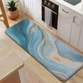 thumbnail image 5 of Blue Marble Gold Wave Pattern Kitchen Rug Mat,Kitchen Runner Rugs Non Skid Washable,Decorative Kitchen Floor Mats for Kitchen,Sink,Laundry,17"x47.2", 5 of 7