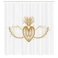 thumbnail image 3 of Ambesonne Alchemy Shower Curtain, Winged Heart with Crown, 69"Wx75"L, Persian Orange White, 3 of 5
