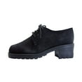 thumbnail image 3 of PEERAGE Masie Wide Width Leather Lace Up Oxford Shoes BLACK 5, 3 of 6