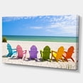 thumbnail image 2 of Designart 'Adirondack Beach Chairs ' Seashore Photo Canvas Art Print, 2 of 3