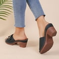 thumbnail image 5 of Mepaouo Women's Sandals Peep Toe Heel Slides Mules Single Band Comfort Dressy Slip on Shoes, 5 of 7