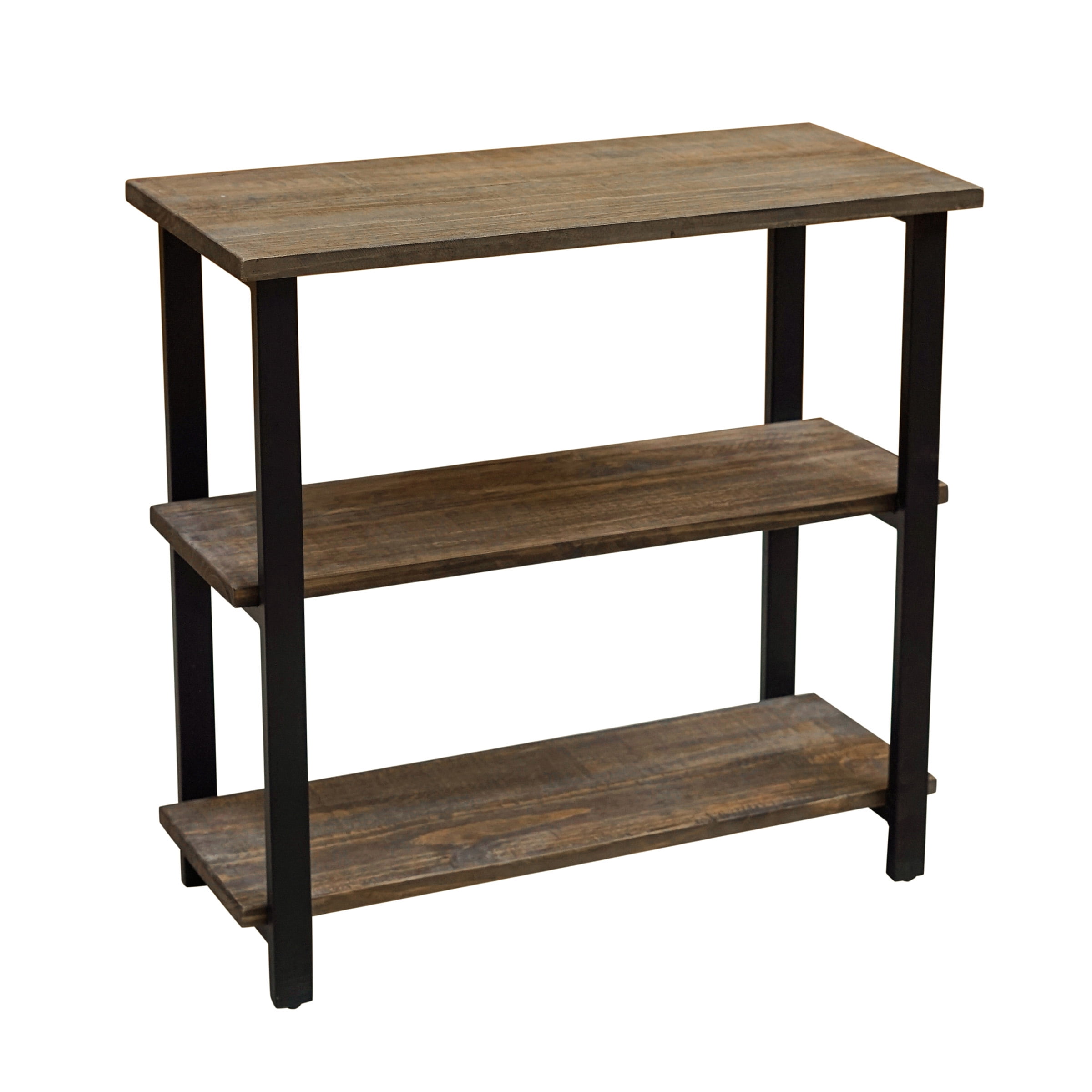 Alaterre Furniture Pomona 31"H 2-Shelf Metal and Solid Wood Under-Window Bookcase