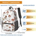 thumbnail image 3 of Mushroom and Sprig White Pattern 17" School Backpacks for Teens,Waterproof Oxford Fabric,S-Shape Padded Straps for School,Travel,Hiking,Camping, 3 of 6